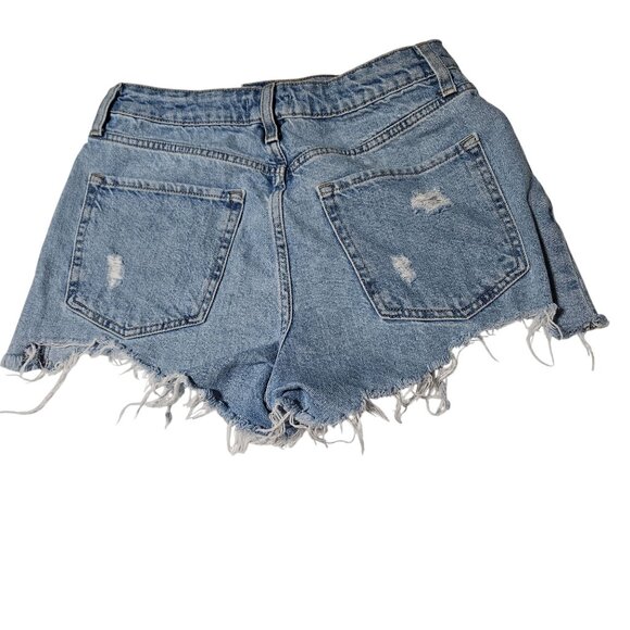 Forever 21 Jean Shorts Womens Size 27 High Waist Light Wash Denim Cutoffs - Picture 2 of 3